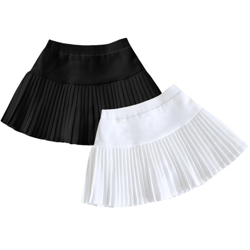 Girl Pleated Skirts Little Kid Tennis Skirts Skorts Built in Shorts Toddler Girl Flowy Skirts Athletic Skorts