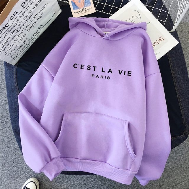 Women’s Letter Printed Streetwear Hoodie Sweatshirt