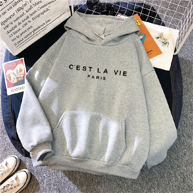 Women’s Letter Printed Streetwear Hoodie Sweatshirt