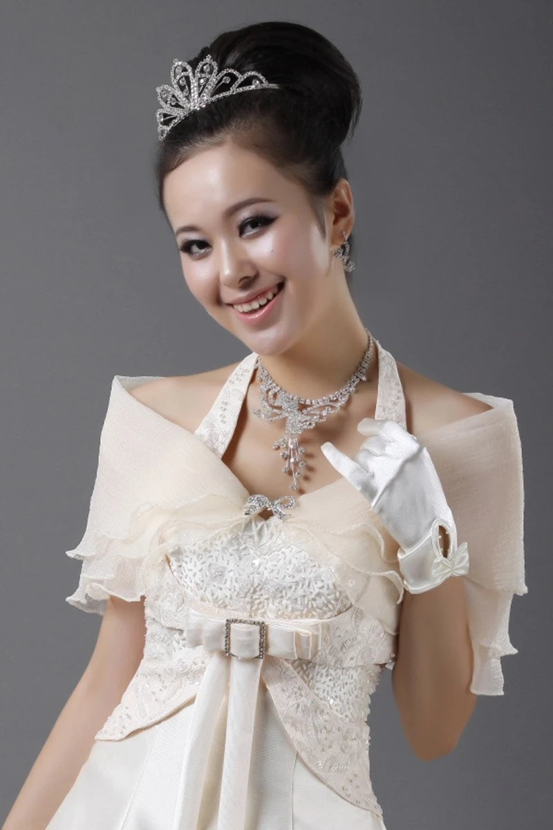 Three Layers Seersucker Diamond Womens Wraps Scarf Cover Shoulders Arms Opera Cape Shawl For Bride Wedding Party Evening Dress