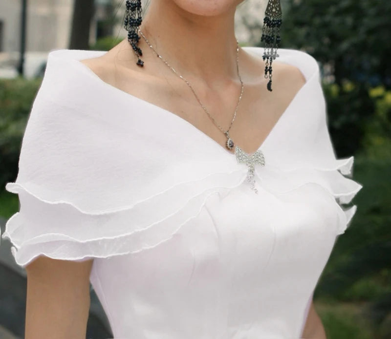 Three Layers Seersucker Diamond Womens Wraps Scarf Cover Shoulders Arms Opera Cape Shawl For Bride Wedding Party Evening Dress