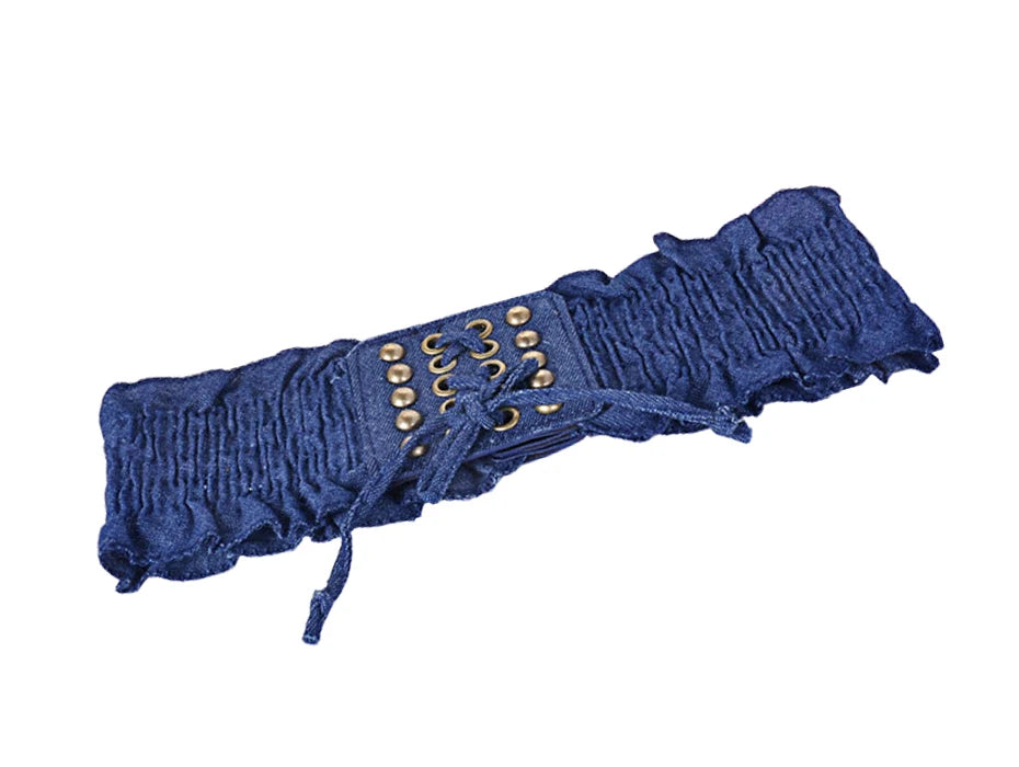 High Fashion Elastic Dress Belts for Women Punk Denim Stretchy Female Skirt Belts All-match Corset Casual Fabric For A Dress
