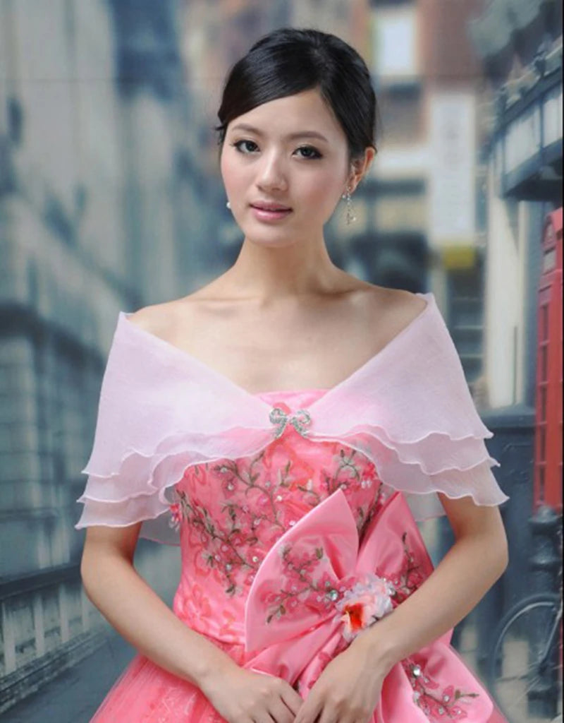 Three Layers Seersucker Diamond Womens Wraps Scarf Cover Shoulders Arms Opera Cape Shawl For Bride Wedding Party Evening Dress