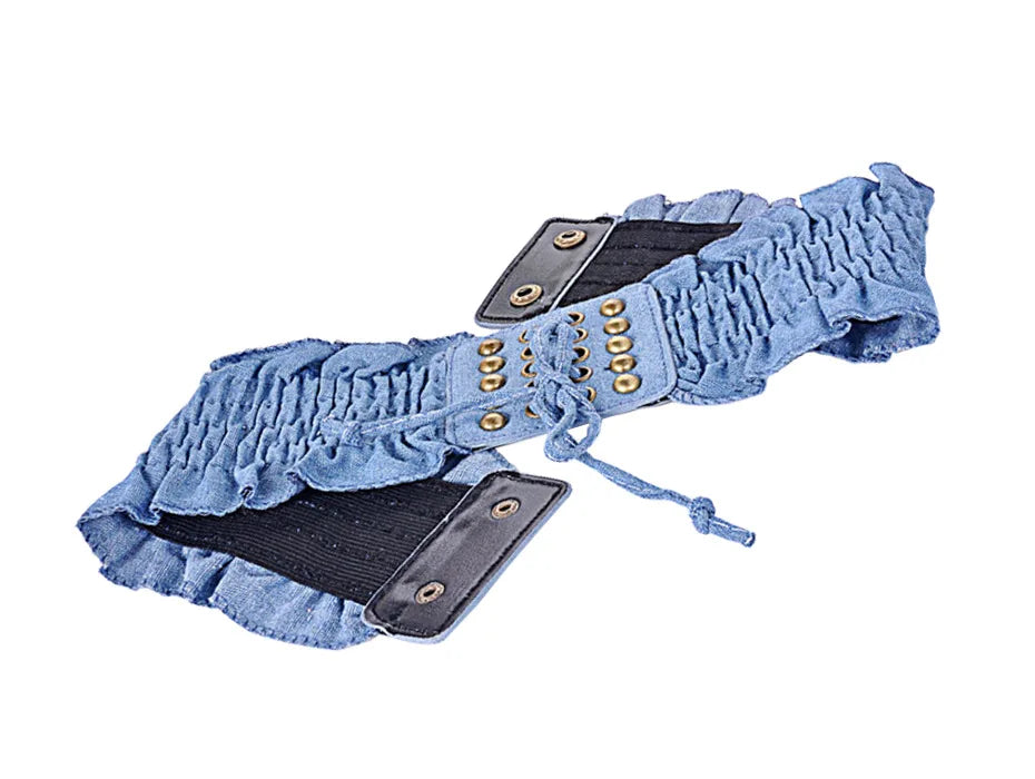 High Fashion Elastic Dress Belts for Women Punk Denim Stretchy Female Skirt Belts All-match Corset Casual Fabric For A Dress