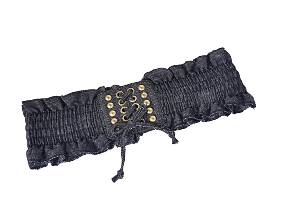 High Fashion Elastic Dress Belts for Women Punk Denim Stretchy Female Skirt Belts All-match Corset Casual Fabric For A Dress