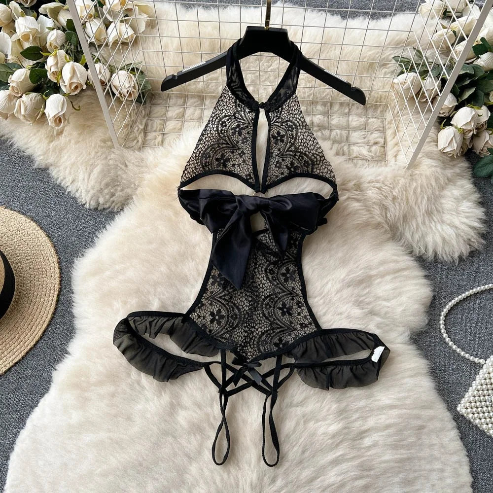 Sexy Japan Sleeveless Slim Fit Kimono Elegant Print Pajama V-Neck Irregular Short Dress Erotic Lingerie Women Hotsweet Nightgown