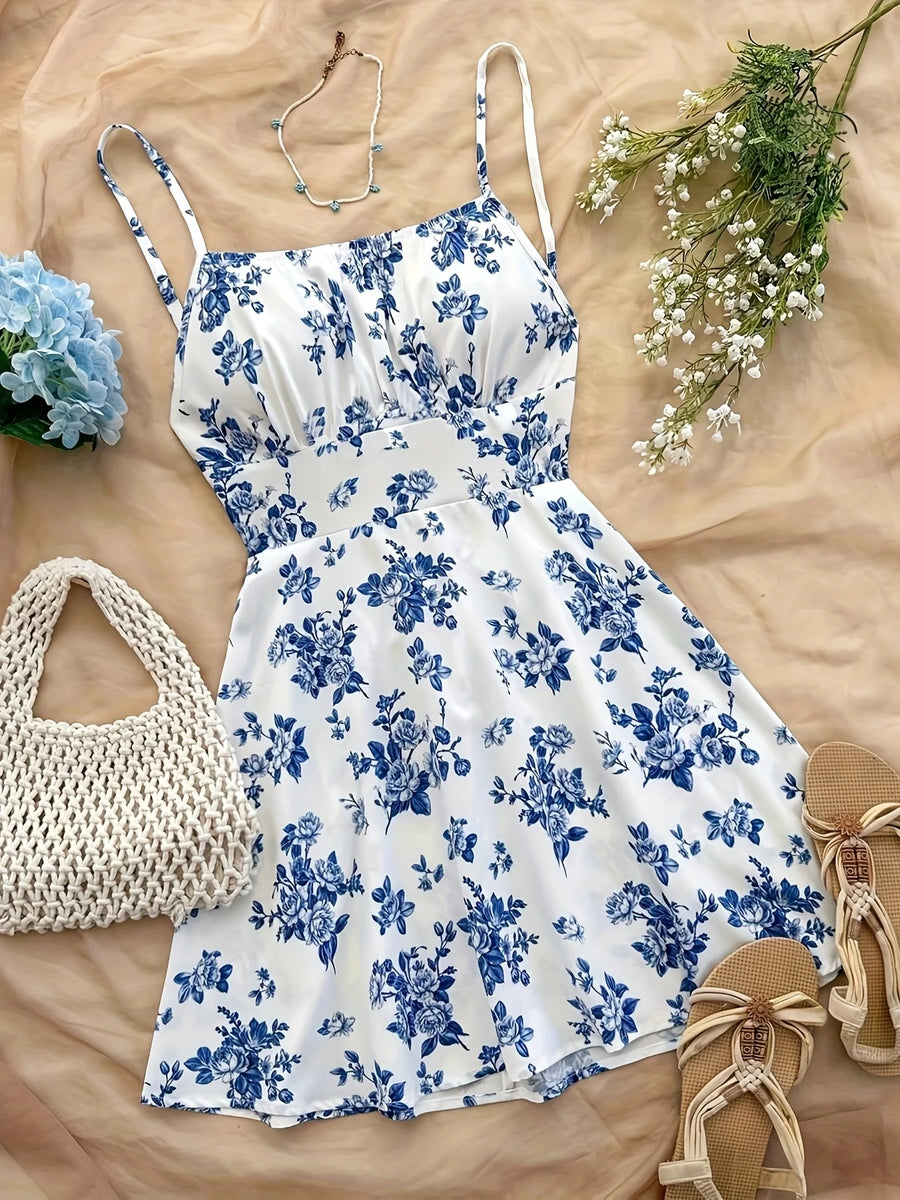 Floral Strap Midi Dress