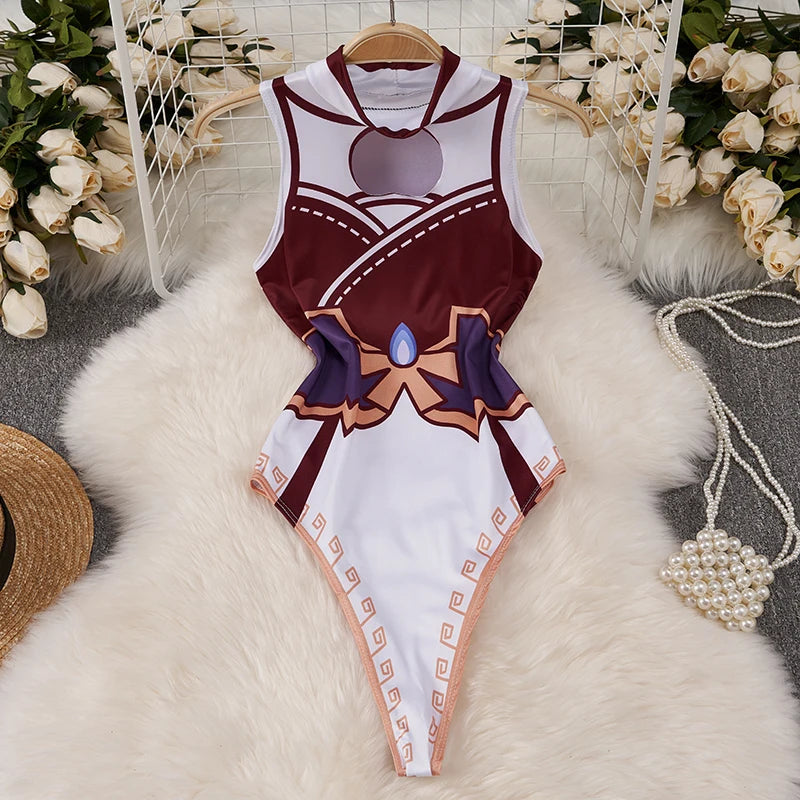 Sexy Japan Sleeveless Slim Fit Kimono Elegant Print Pajama V-Neck Irregular Short Dress Erotic Lingerie Women Hotsweet Nightgown
