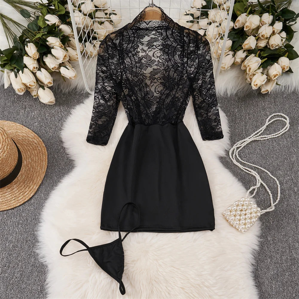 Sexy Japan Sleeveless Slim Fit Kimono Elegant Print Pajama V-Neck Irregular Short Dress Erotic Lingerie Women Hotsweet Nightgown