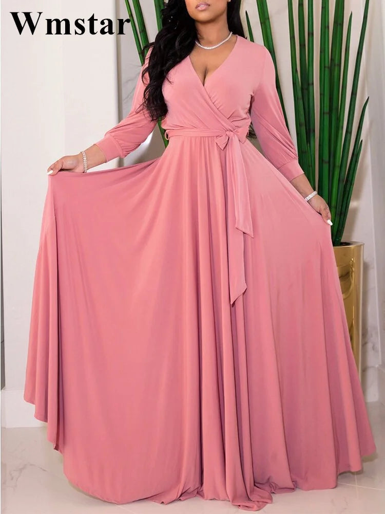 V-Neck Maxi Dress with loose flowing silhouette