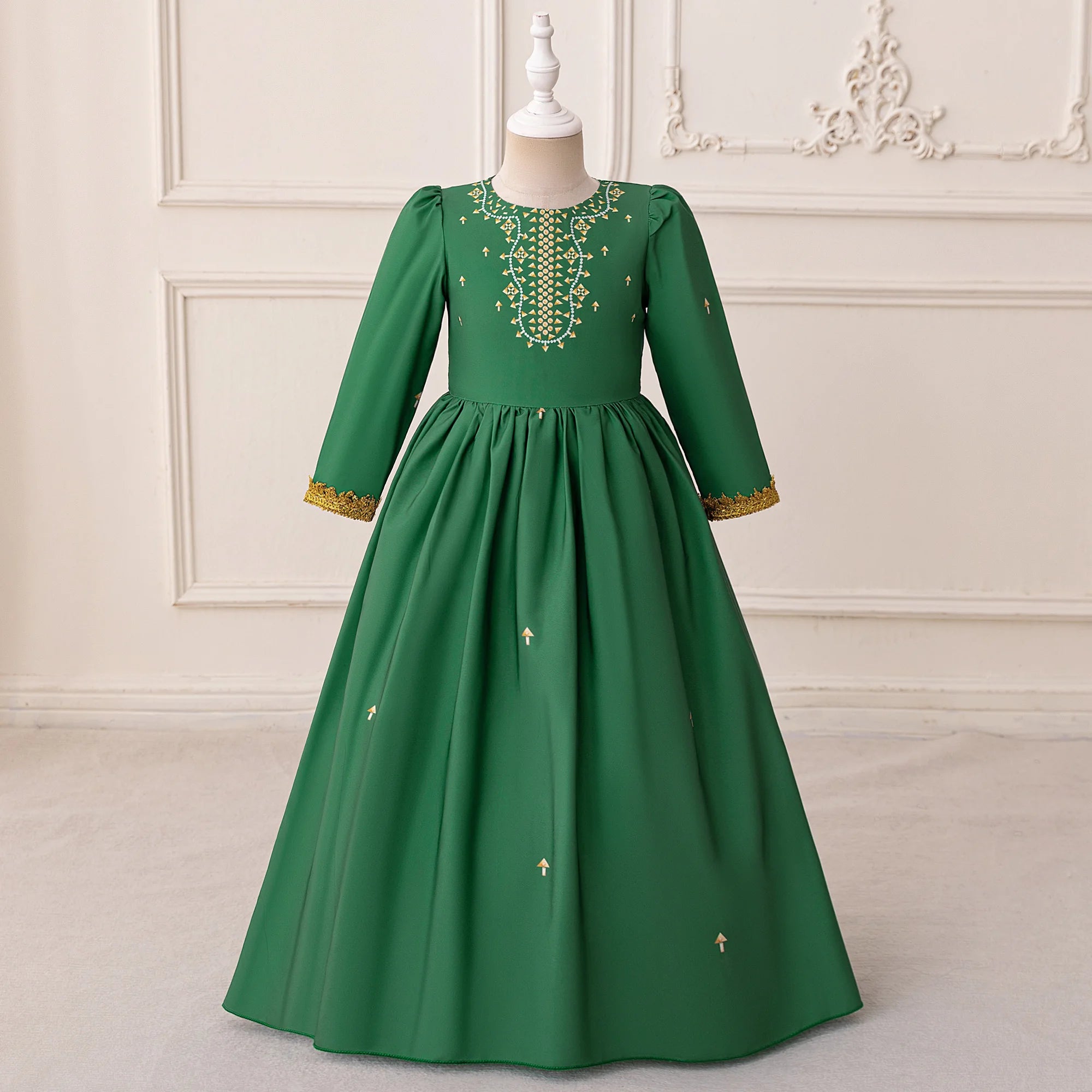Muslim Ramadan Prayers Party Girls Dress Long Sleeve Robe Arab Dubai Casual Dresses Girl Child Eid Enfant Holiday Prom Costumes