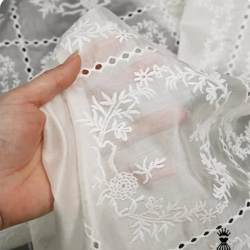 hollow embroidery flower fabric