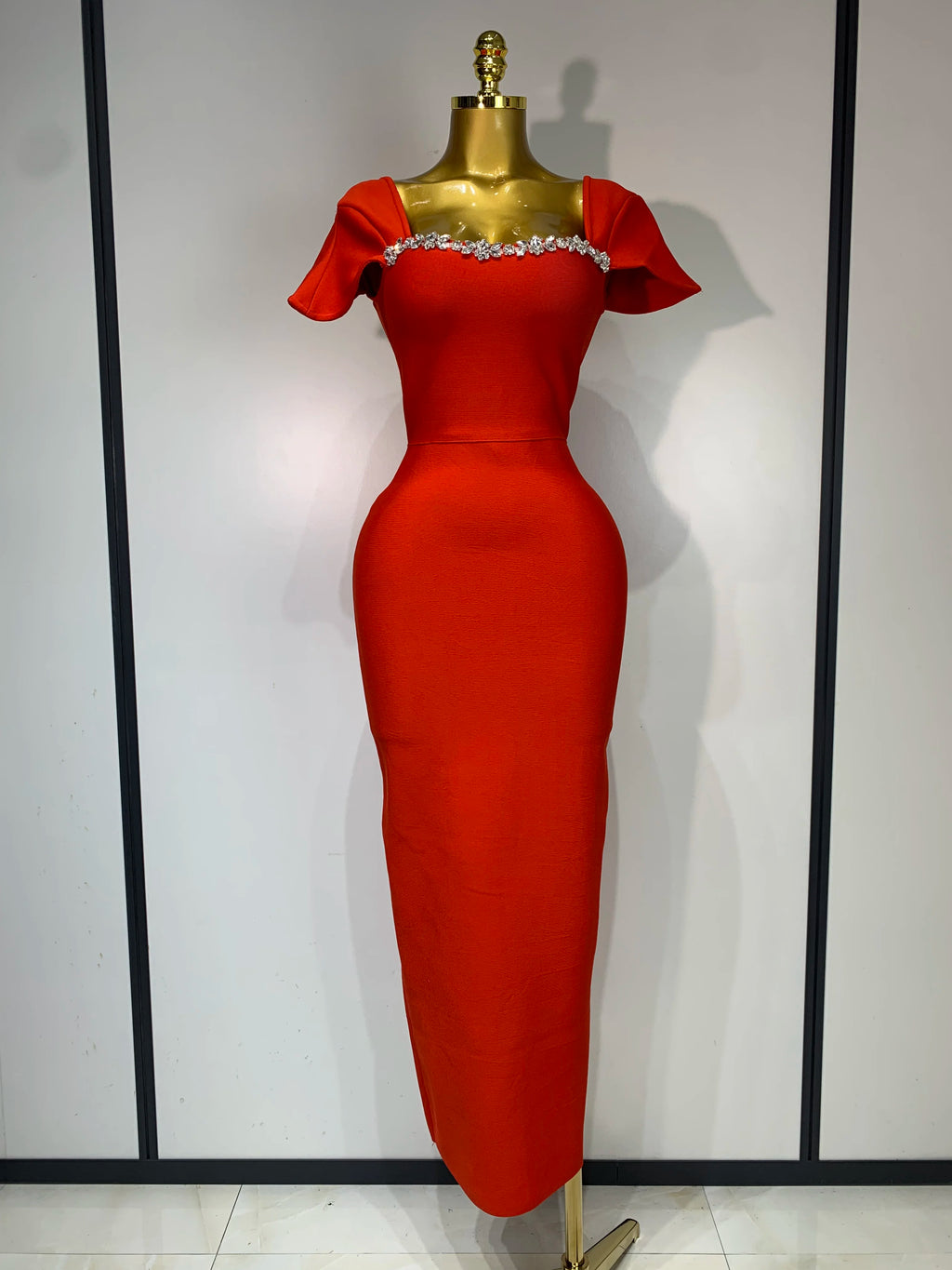 Women Sexy Square Collar Diamonds Bodycon Bandage Dress 2025 Celebrity Elegant Evening Club Party Luxury Birthday Dresses