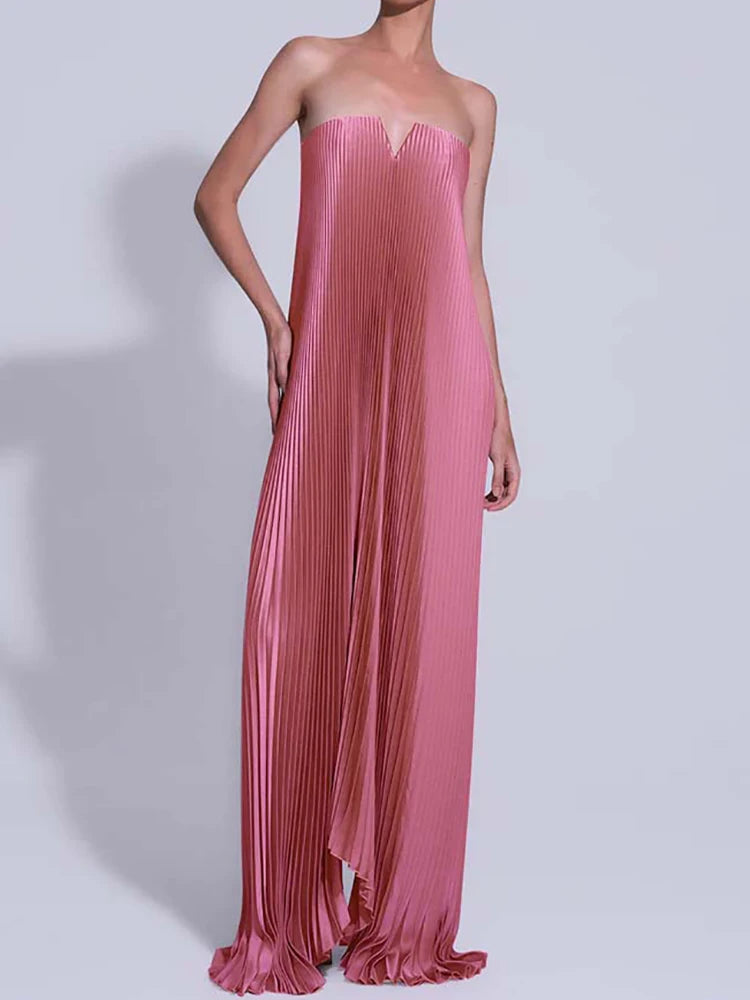 Solid Loose Patchwork Simple Maxi Dress, Women Summer Casual Sleeveless Chic Party Dress, Backless Sexy Holiday Dress Vestidos