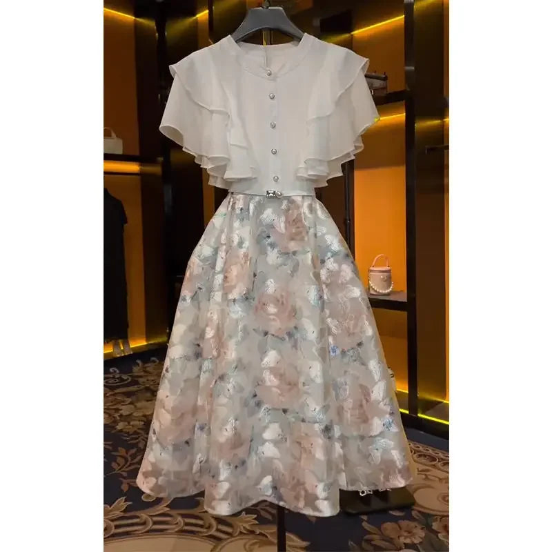 French Tulle Embroidery Dress