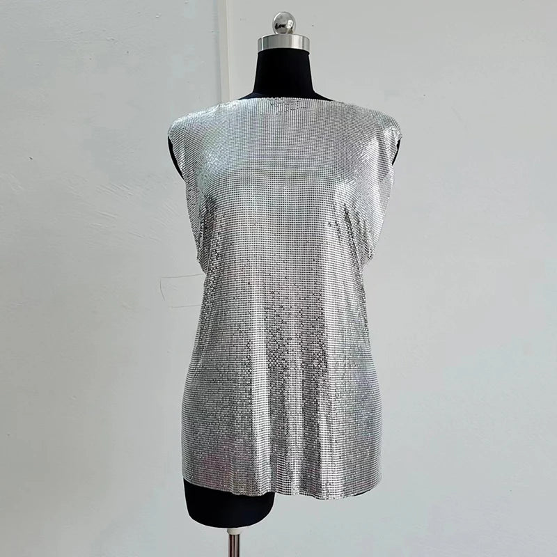 Sequin Dress For Women Diamond Vestidos Mujer Sleeveless Cocktail Mini Party Dress Bodycon Halloween Festival Ladies Dresses