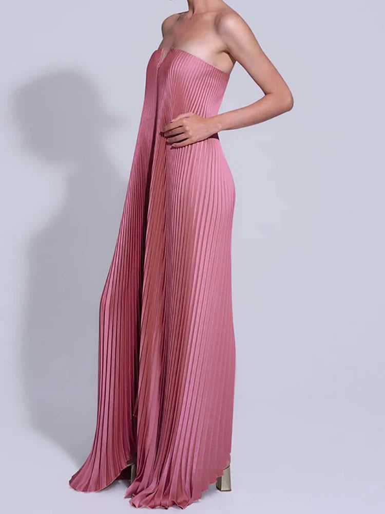 Solid Loose Patchwork Simple Maxi Dress, Women Summer Casual Sleeveless Chic Party Dress, Backless Sexy Holiday Dress Vestidos