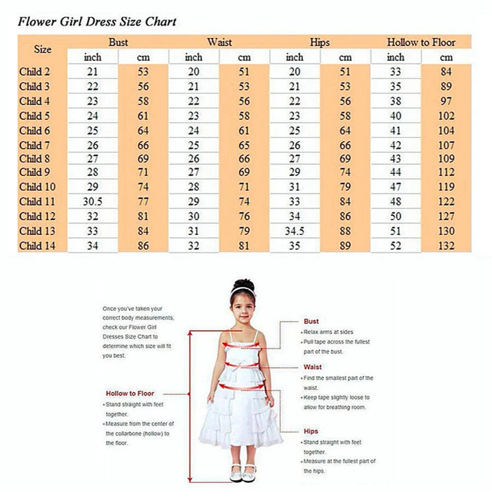 First Communion Dresses Lace High-waisted Flower Girl Bridesmaid Princess Dress Wedding Party Dream Kids Gift