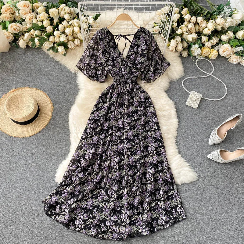 Floral Chiffon Maxi Dress