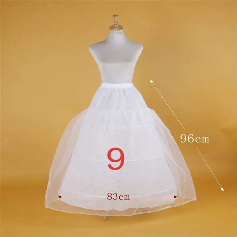 New Arrival 3 Hoop Ball Gown Petticoat Underskirt Wedding Bridal Dress Jupon Mariage Halka Rockabilly With Tulle