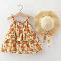 2 baby girls summer new dress sweet and cute floral skirt 0-4 years old Girl's Casual and Fashionable Sleeveless Dress