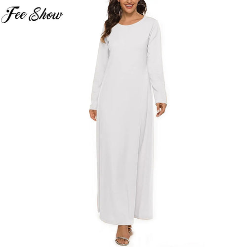 Islamic Maxi Dress solid color modest design