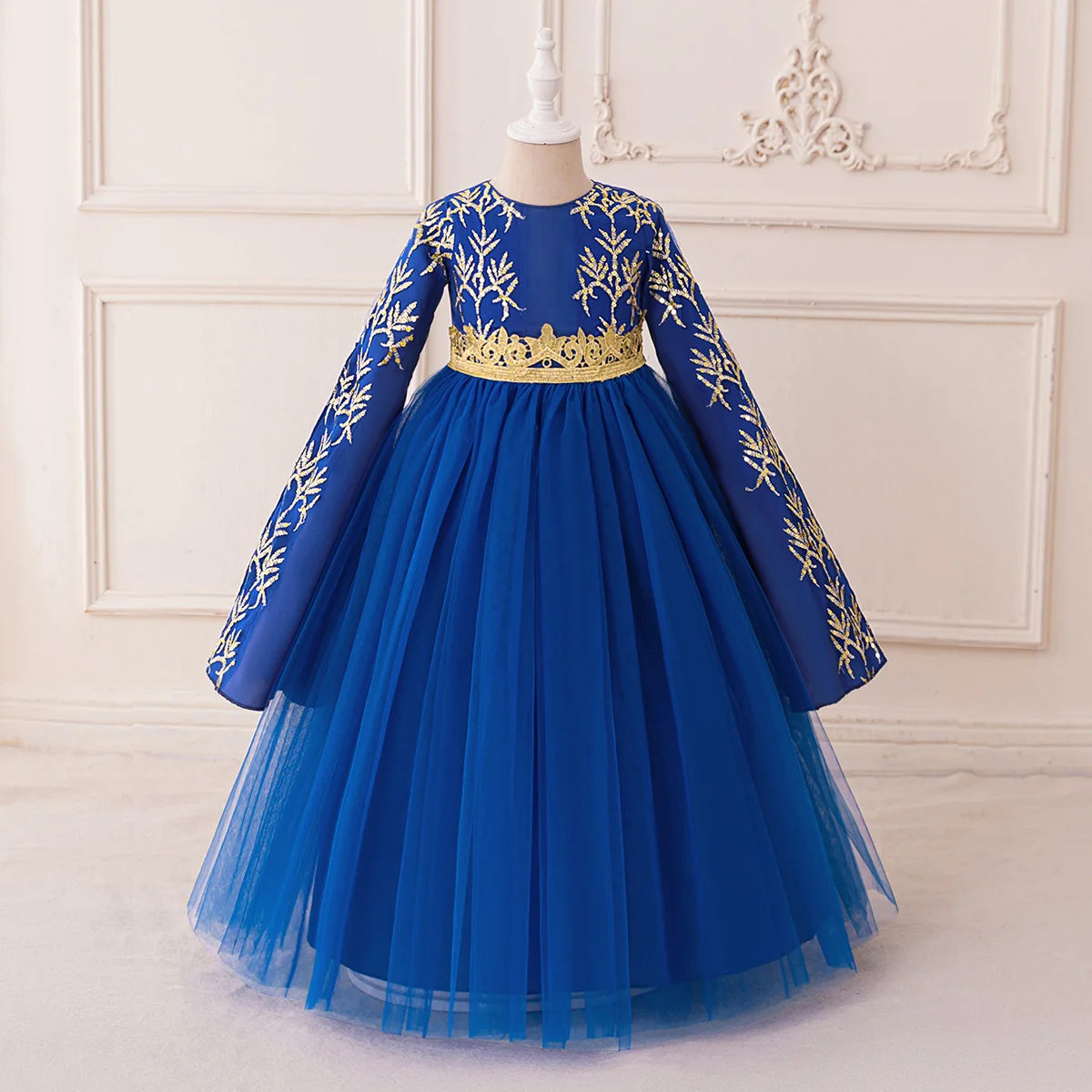 Muslim Ramadan Prayers Party Girls Dress Long Sleeve Robe Arab Dubai Casual Dresses Girl Child Eid Enfant Holiday Prom Costumes