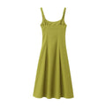 ETJ 2025 summer new  women's dress is a fresh breathable fabric blend with polka dot print and a slit MIDI dress
