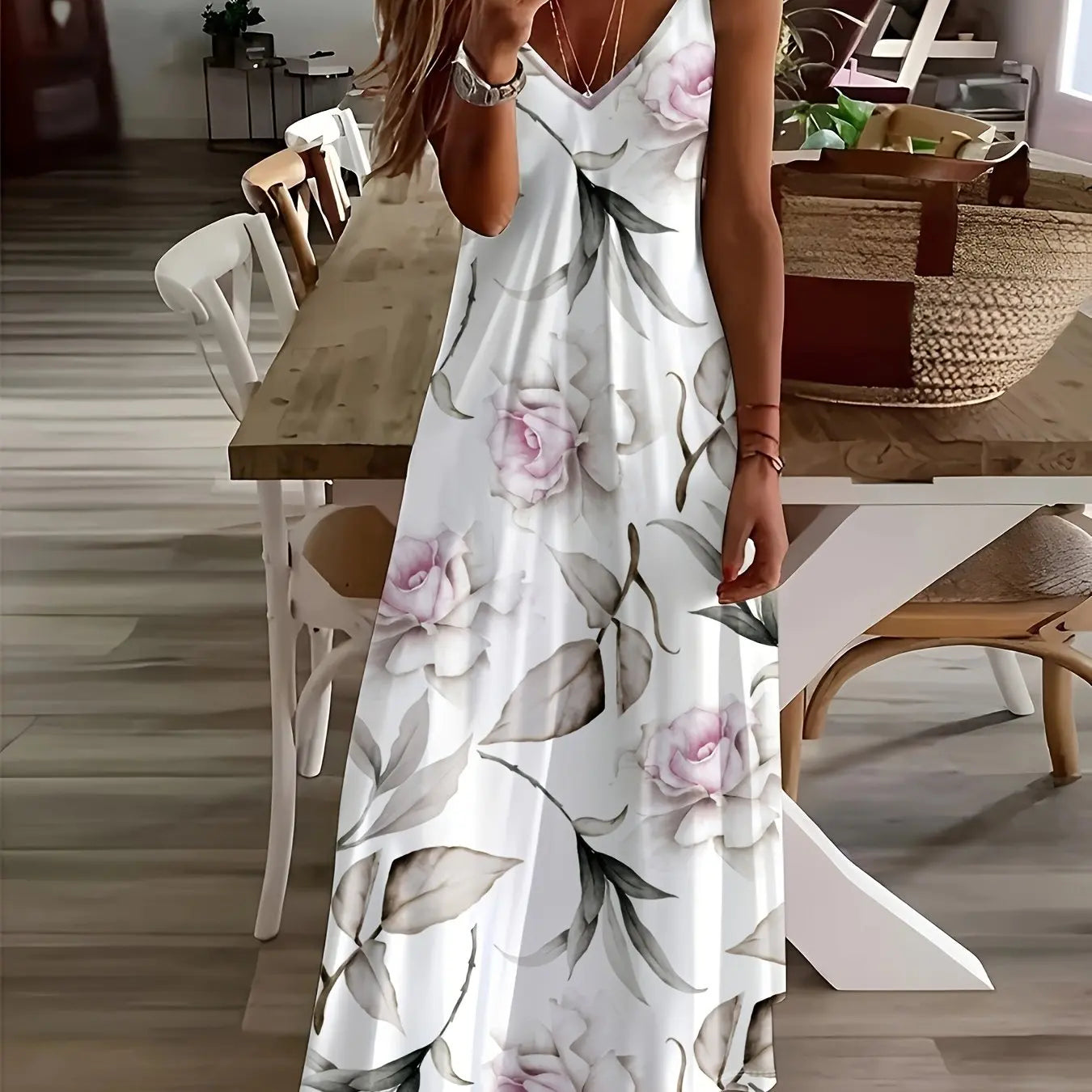 Women's Summer Slip Dress Casual Fashion Leopard Geometric Print And Calf Dress Beach Seaside Fashion Resort Style Dress