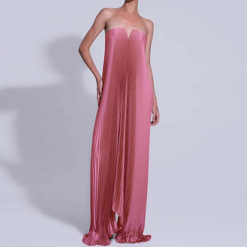 Solid Loose Patchwork Simple Maxi Dress, Women Summer Casual Sleeveless Chic Party Dress, Backless Sexy Holiday Dress Vestidos