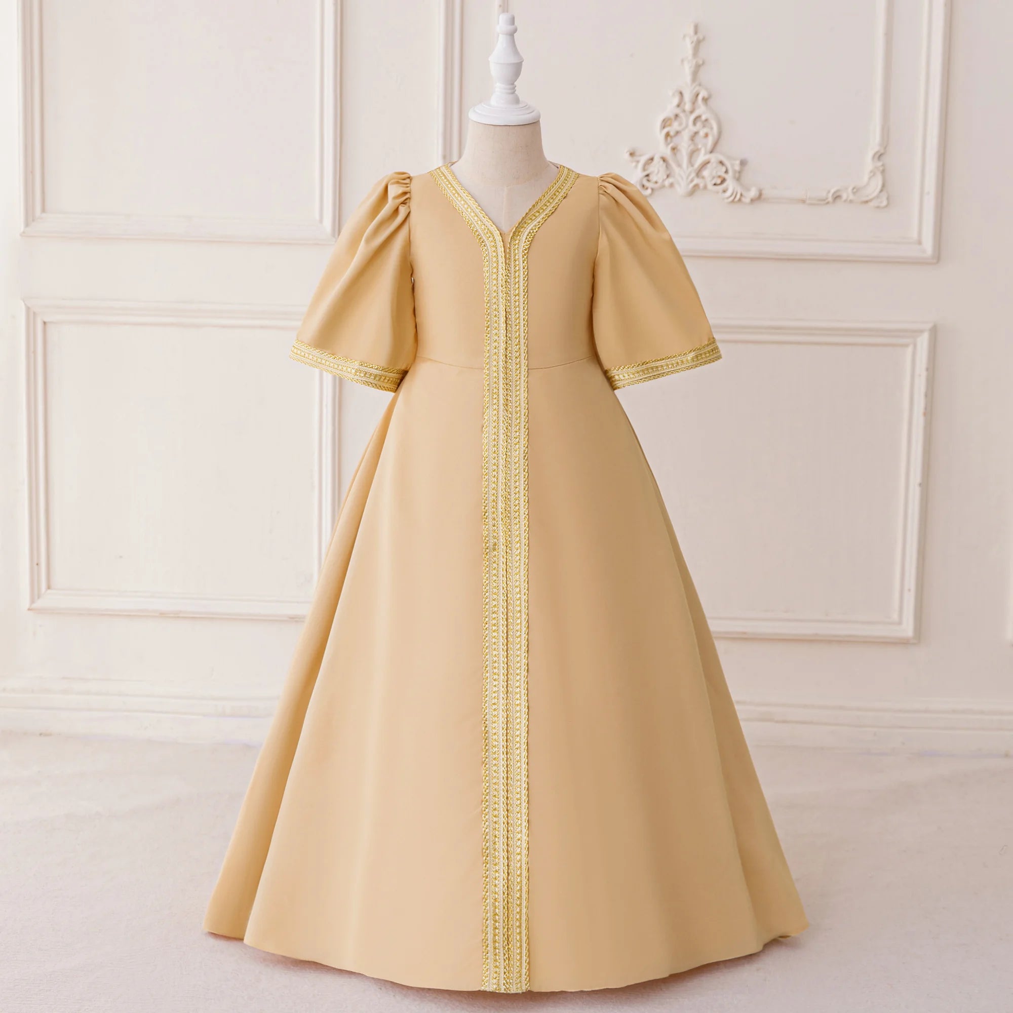 Muslim Ramadan Prayers Party Girls Dress Long Sleeve Robe Arab Dubai Casual Dresses Girl Child Eid Enfant Holiday Prom Costumes