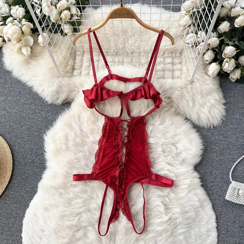 Sexy Japan Sleeveless Slim Fit Kimono Elegant Print Pajama V-Neck Irregular Short Dress Erotic Lingerie Women Hotsweet Nightgown