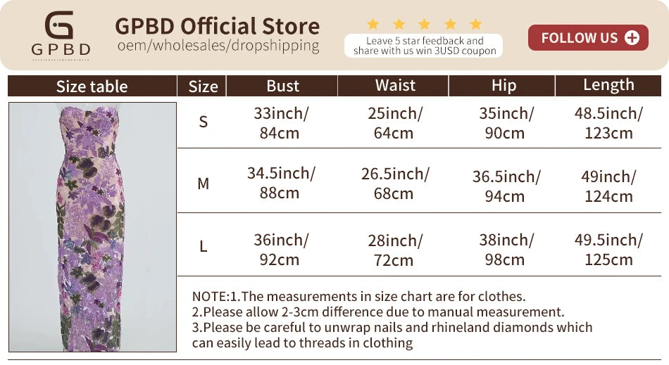GPBD 2026 Summer New Bra Heavy Industry Sequins Split Long Dress Women's Elegant Celebrity Club Party Evening Dress Wholesa