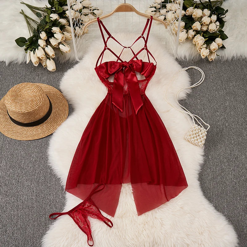 Sexy Japan Sleeveless Slim Fit Kimono Elegant Print Pajama V-Neck Irregular Short Dress Erotic Lingerie Women Hotsweet Nightgown