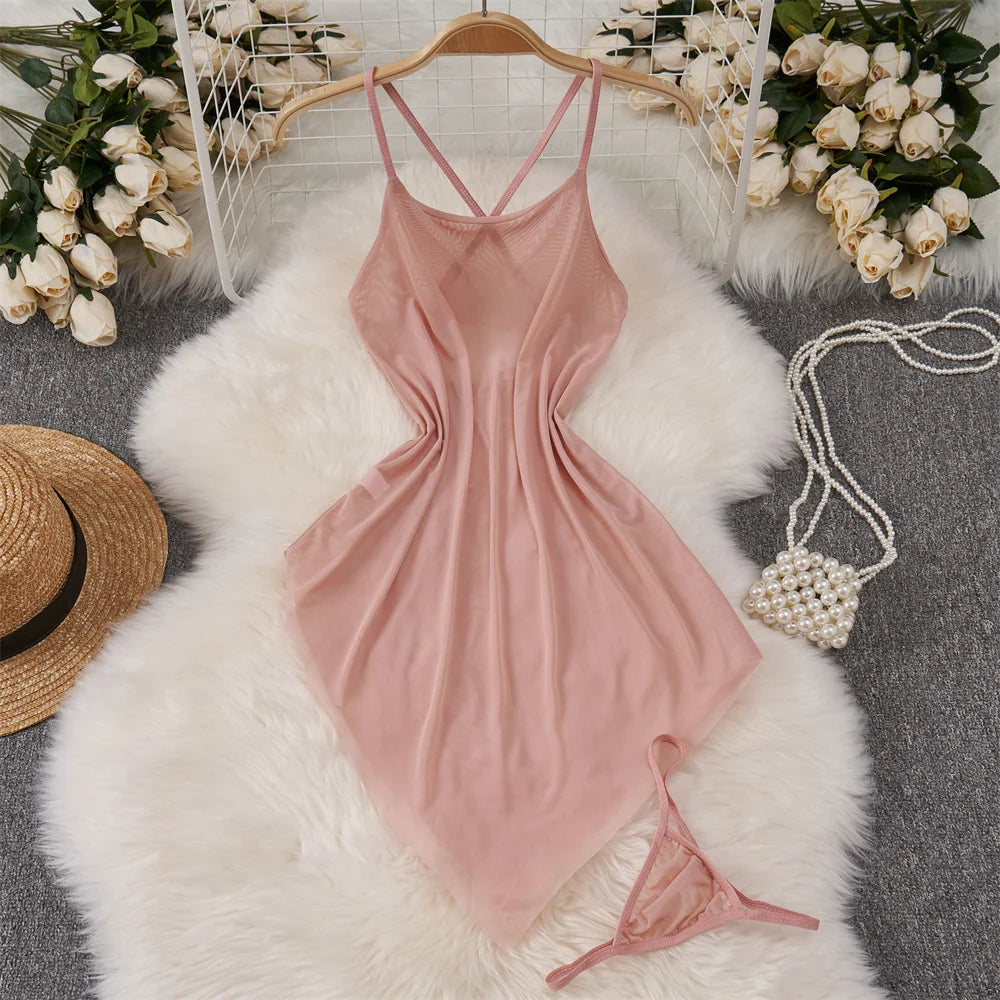 Sexy Japan Sleeveless Slim Fit Kimono Elegant Print Pajama V-Neck Irregular Short Dress Erotic Lingerie Women Hotsweet Nightgown