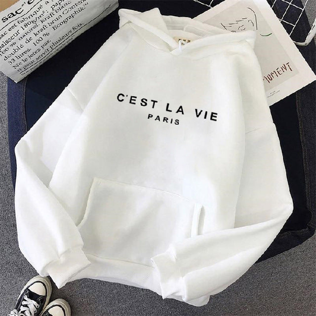 Women’s Letter Printed Streetwear Hoodie Sweatshirt