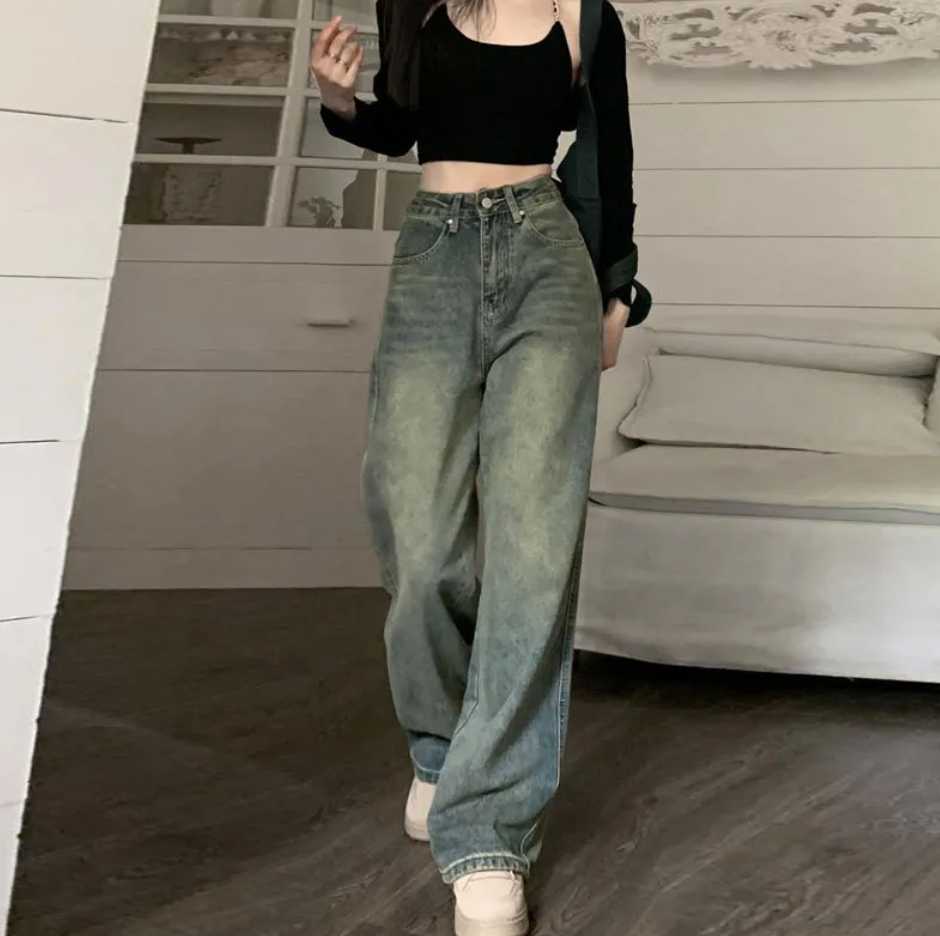 Retro Loose Straight-Leg Jeans