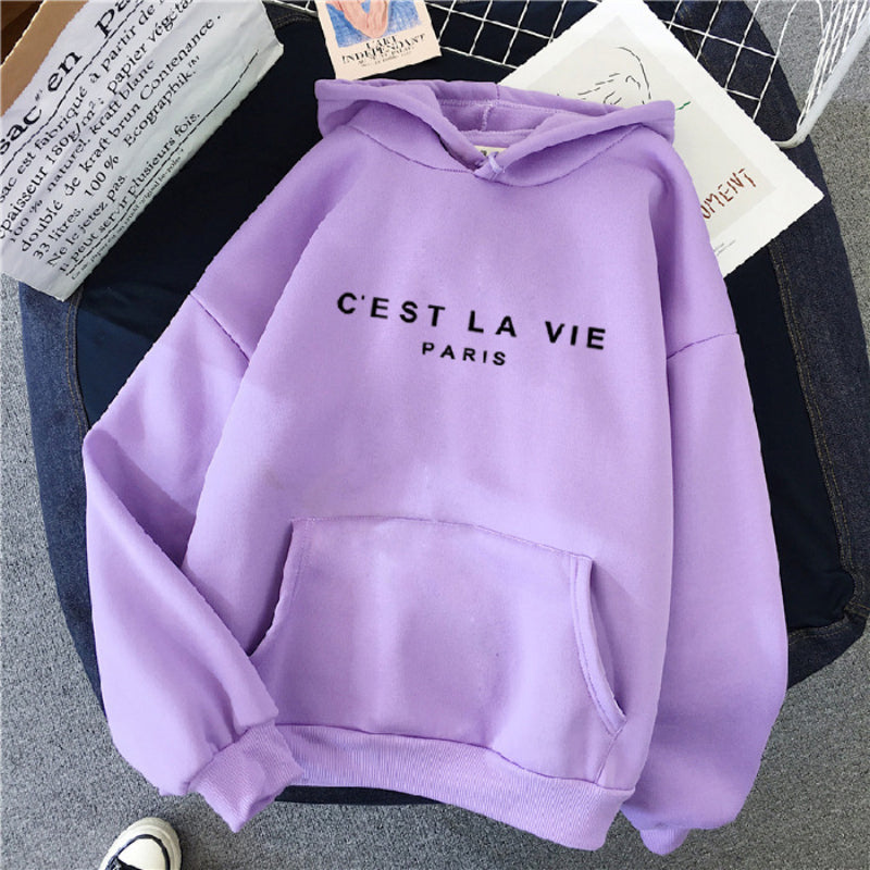 Women’s Letter Printed Streetwear Hoodie Sweatshirt