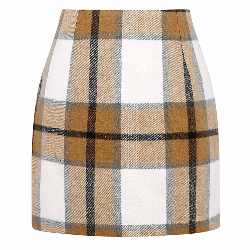 Astreeas Winter Skirts for Women Skirts for Women Plaid Skirts for Women High Waist Wool Mini Pencil Skirt Casual Bodycon Flannel Skirts 2024 Fall Winter A Line Skirt